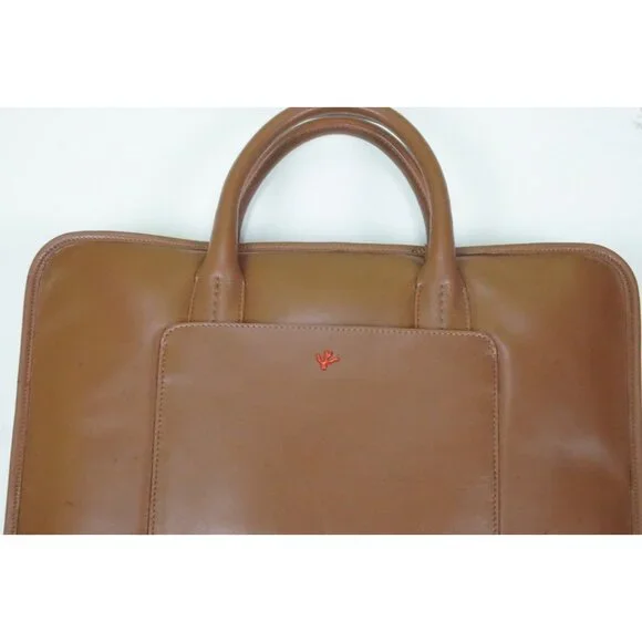 Sac En Cuir ISAIA NAPOLI Marron - Mallette/étui PC Avec Bandoulière - Fabriqué En Italie - Neuf Avec étiquettes